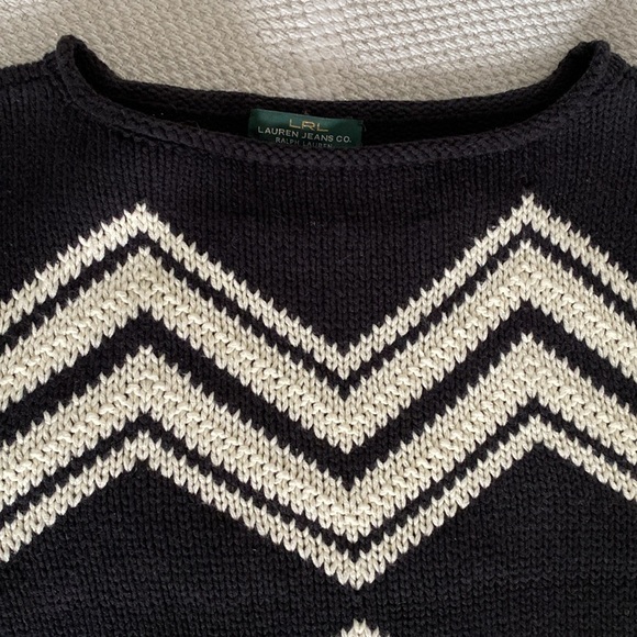 LRL Lauren Jeans Co. Ralph Lauren Black and Cream Geometric Sweater Knit
Size S - Picture 16 of 16